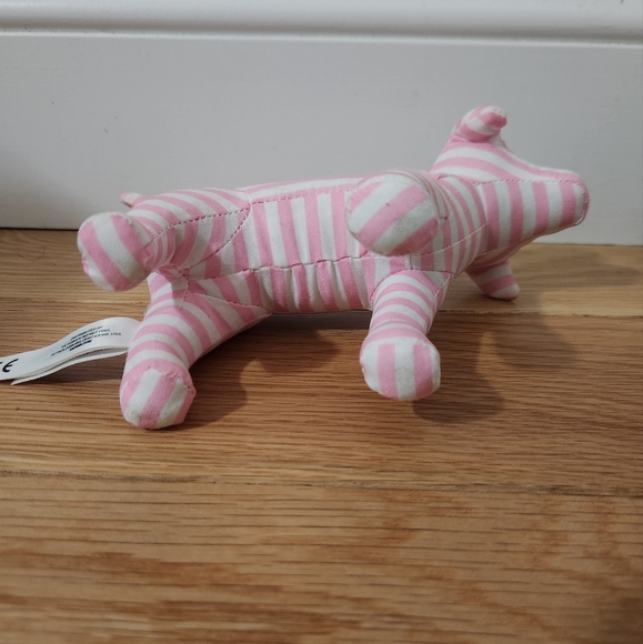 EUC Victoria's Secret PINK Love Pink Dog Plush Pink White Stripped Collectible - Picture 6 of 11